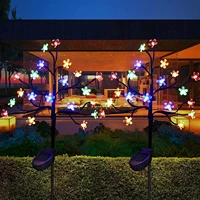 solar lights outdoor garden decorative waterproof led for fairy patio yard cherry blossoms lamparas multicolor pathway tree lamp