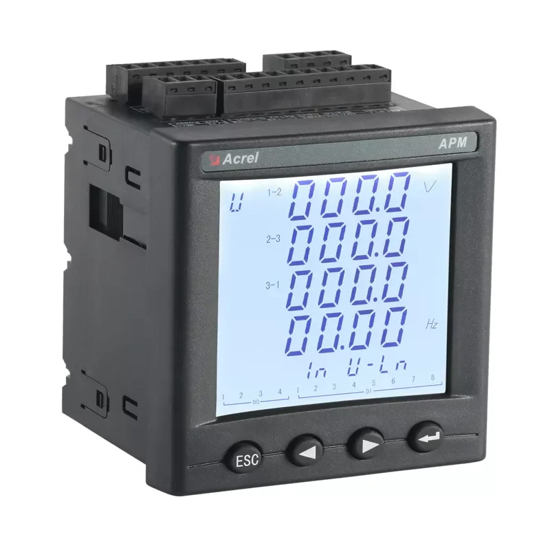 

APM800 three phase multi-function electricity meter with SOE external module panel mounted