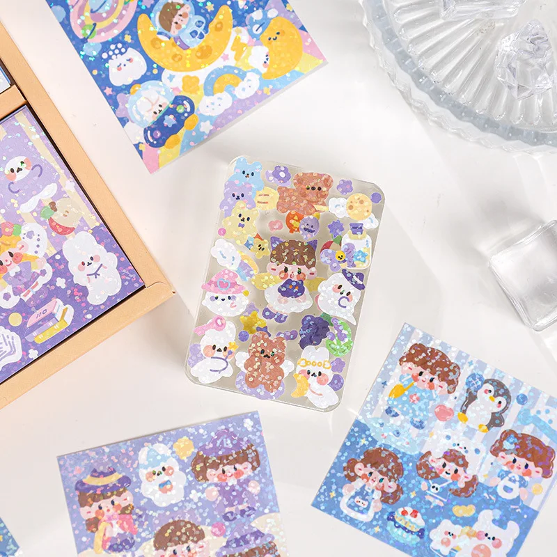 Наклейки в подарочную коробку для девочек 100 шт.