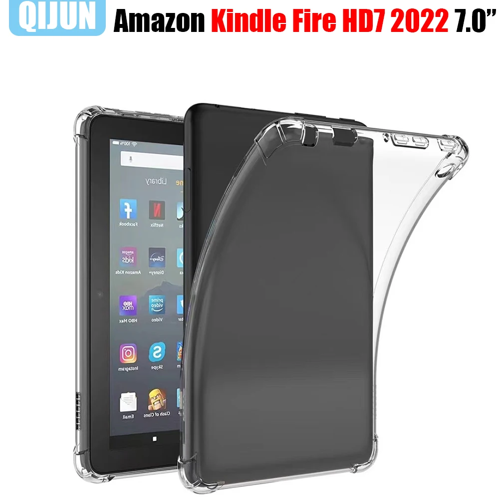 

Tablet case for Amazon Kindle Fire HD7 2022 7.0" New Silicone soft shell TPU Airbag cover Transparent protection capa fundas bag