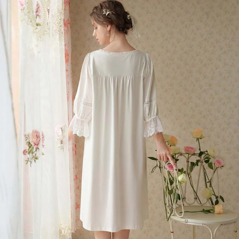 Roseheart Women Homewear Sexy Sleepwear Night Dress Lace Nightwear Luxury Nightgown Female Gown Robes Plus Size Nightdress