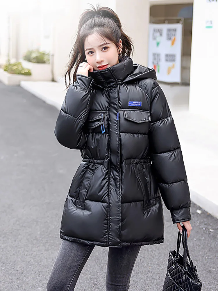 2022 New Winter Jacket For Women's Solid Oversize Loose Puffer Fashion Female Hooded Parkas Padded Warm Coat Clothes