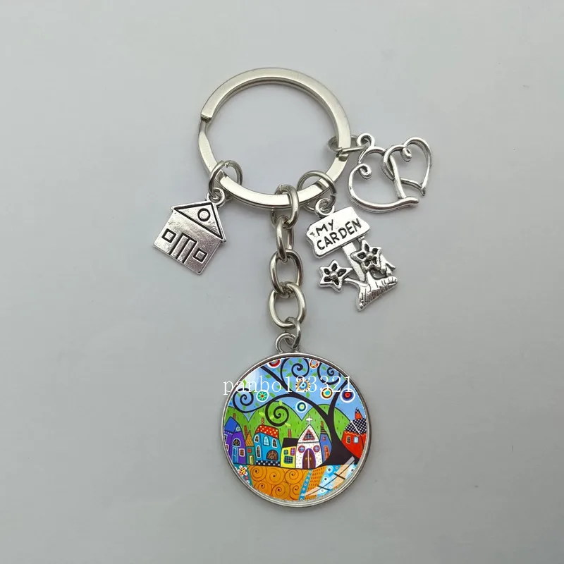 Взрывной новый брелок домик красивый под звездами дом ювелирные изделия подарок