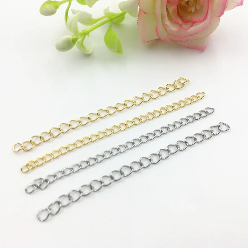 10PCS Stainless Steel  Extended tail chain Beaded Link Chain Necklace Link Chain for Jewelry Making DIY Necklace Bracelet Chain