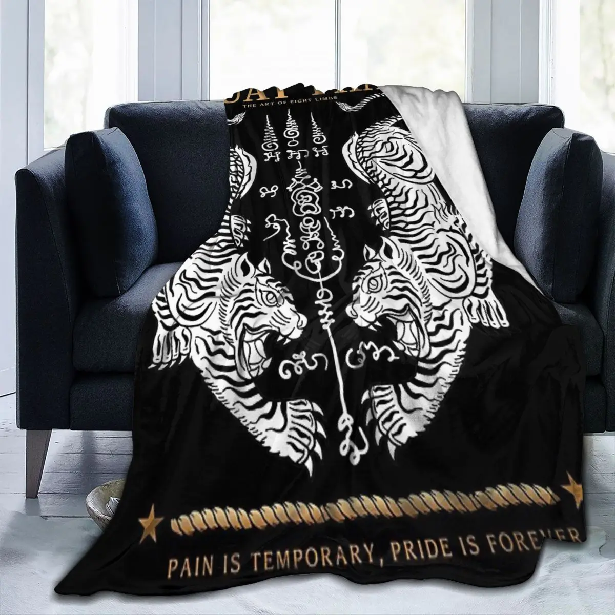 Классическое Флисовое одеяло Muay Thai Twin Tiger микро-одеяло четыре размера милое