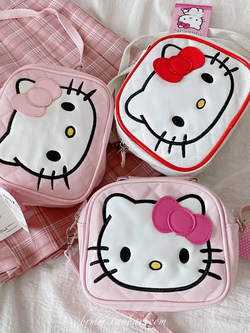 

New Hellokittys Bag Messenger Bag Ins Cute Girl Japanese Kitty Small Shoulder Bag Sanrio Anime Plush for Girl Birthday Gift