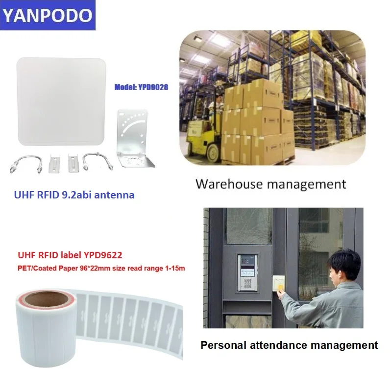 

Yanpodo Smart Blank UHF RFID 9622 Adhesive Tags Label Sticker Long Read Distance Range10cm-15m for warehouse asset management