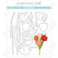 into the blooms tulips new metal cutting dies scrapbook diary decoration stencil embossing template diy greeting card handmade