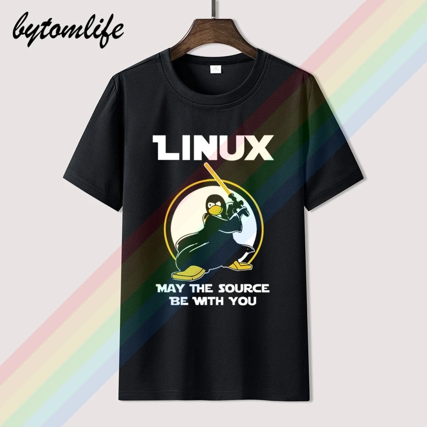 

Linux Source T Shirt Men's Summer Black 100% Cotton Short Sleeves Popular Normal Tee Shirts Tops Tee Unisex
