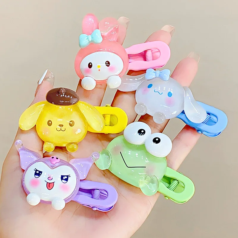 

Kawaii Sanrio Hairpin Kuromi My Melody Cinnamoroll Purin Anime Cartoon Children Girls Bangs Clip Sweet Hair Accessories Gift Toy