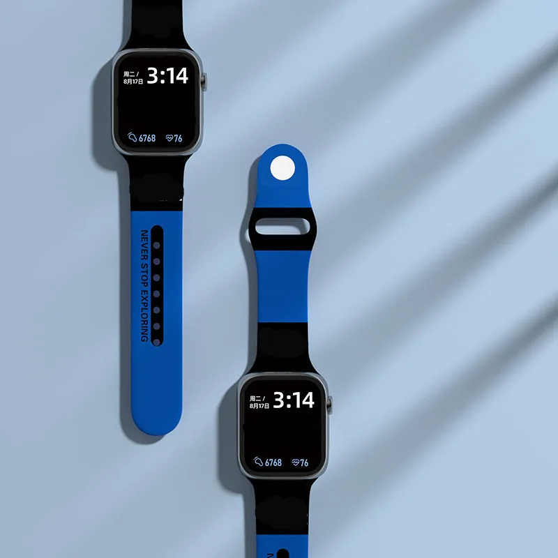 

Силиконовый ремешок для Apple watch band 44 мм 45 мм 42 мм, роскошный браслет для наручных часов 40 мм 38 мм 41 мм, correa iwatch series 6 5 4 3 SE 7