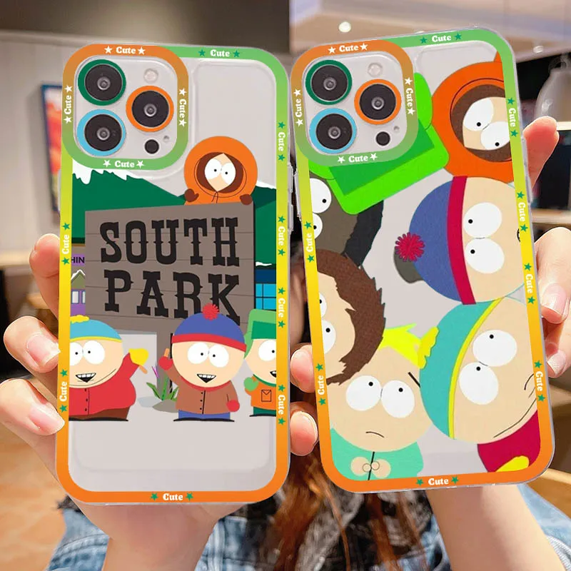 

Funny-South-Park Phone Case For iPhone 14 13 12 11 Pro Max Mini X Xs XR 6 7 8 Plus SE 2020 Transparent Case