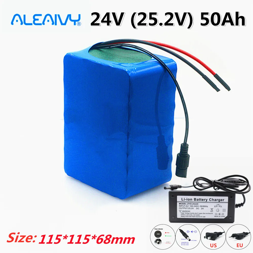 

Large-Capacity Battery Pack 6S6P 24V 50AH 25.2V E-Bike Scooter Wheelchair Four-Wheeler 18650 Lithium Battery Pack BMS+ Charger