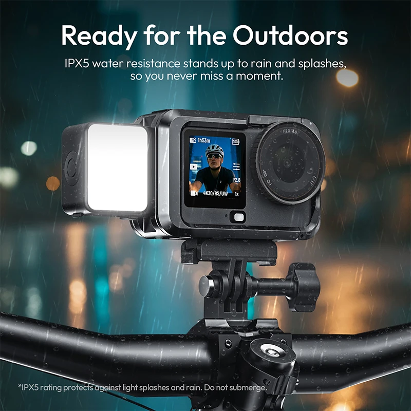 Фото Ulanzi LM24 Мини-видеосвет для селфи для DJI Osmo Action 6 Nano Action с магнитными быстросъемными креплениями и водонепроницаемым дизайном IPX5 №4