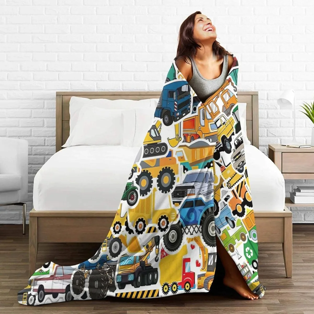 Детское одеяло строительный экскаватор супермягкий уютный автомобиль легкое