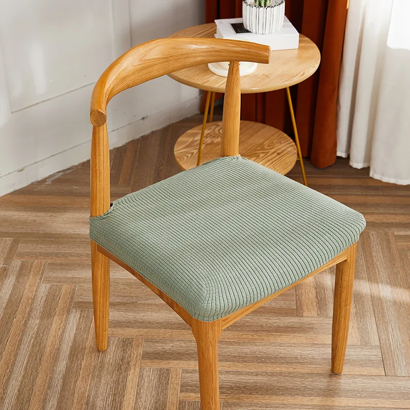 

Spandex Jacquard Chair Cushion Cover Dining Room Upholstered Chair Seat Cover Without Backrest Elastic Seat Slipcovers for Home