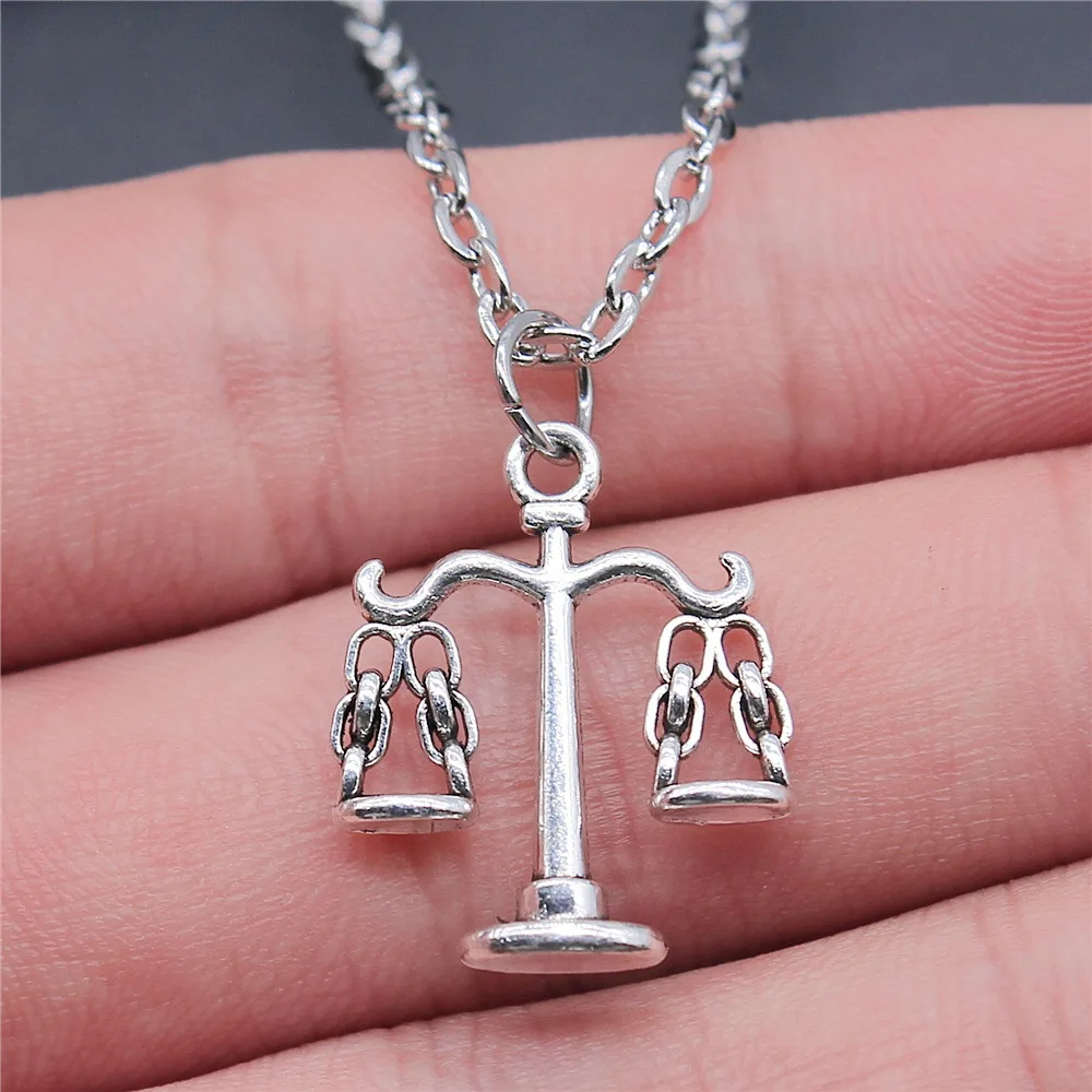 

Dropshipping 2 Colors 22x17mm Balance Law Scales Pendant Necklace Jewelry For Women