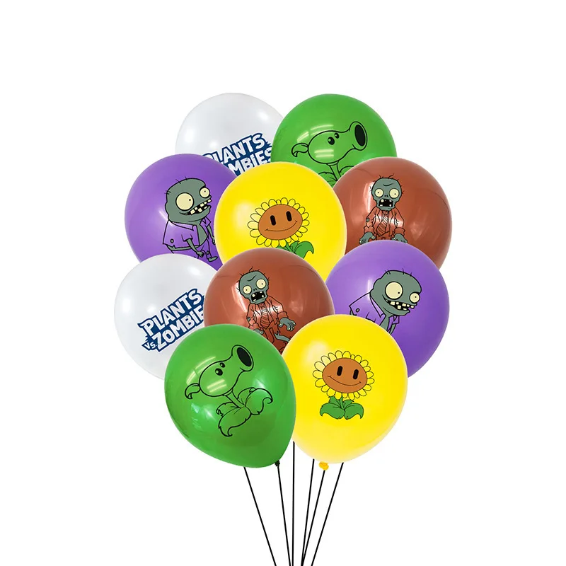 Фото Набор из 10 латексных шаров для декора на тему Plants vs. Zombies: фон и атмосфера для вечеринки по случаю дня рождения №1