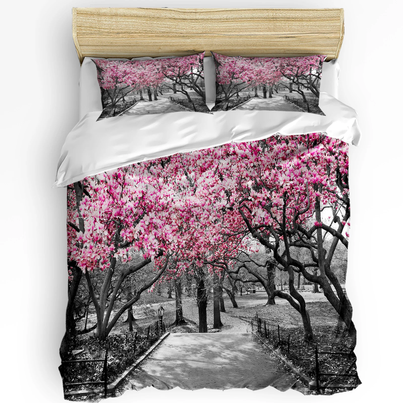 

3pcs Bedding Set Cherry Tree Park Home Textile Duvet Cover Pillow Case Boy Kid Teen Girl Bedding Covers Set