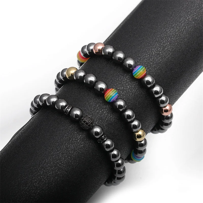 Новый дизайн черный копировальный камень Радужный шар медный плохое черное