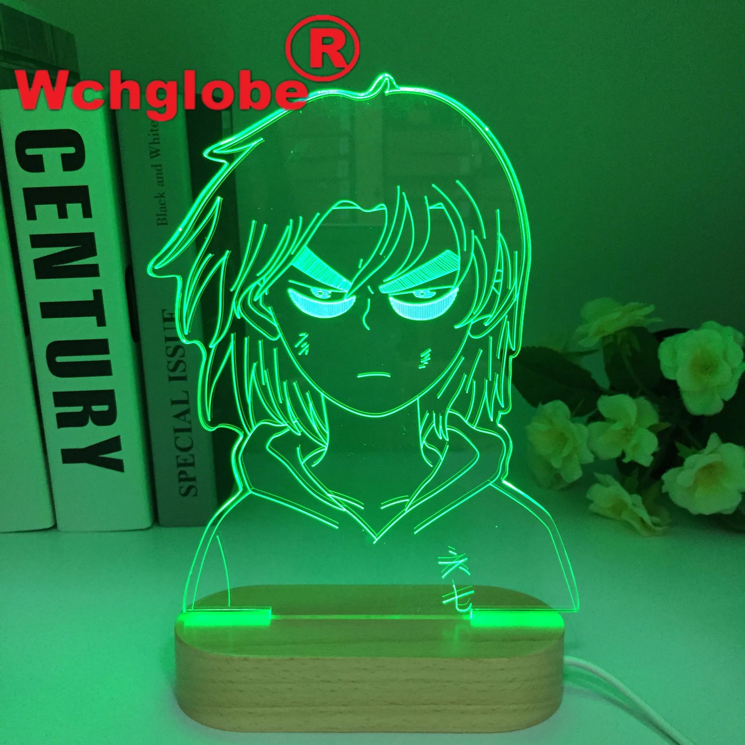 Led Lamp Anime Danganronpa Shuichi Saihara Figure for Kid Bedroom Decoration Birthday Gift Room Decor Wooden 3d LED Light Manga