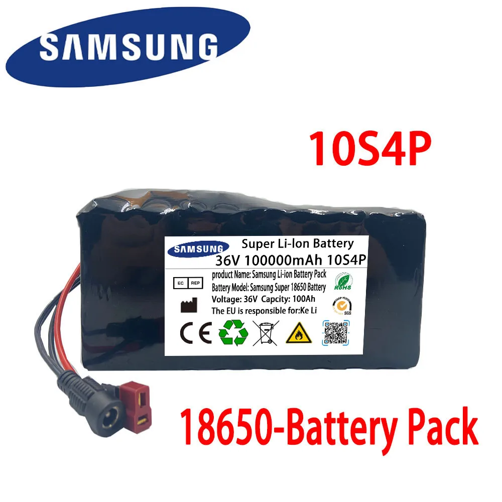 

New 36V10s4p 60Ah 80Ah 100Ah 120Ah 140Ah 1000W large capacity 18650 lithium battery pack electric bicycle scooter with BMS Tplug