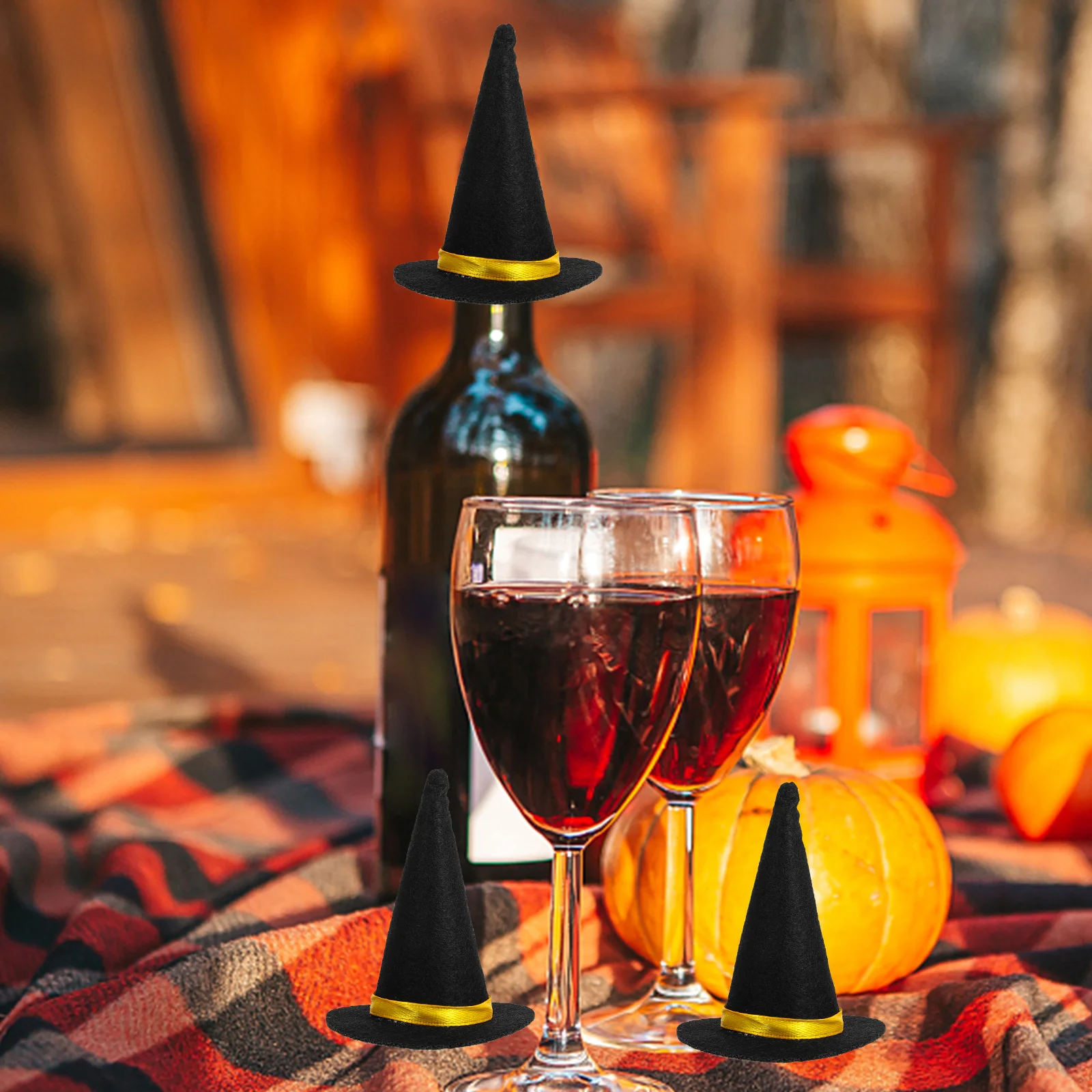 6 шт. украшения для Хэллоуина бутылка шляпа ведьмы кухни мини-украшения чехол