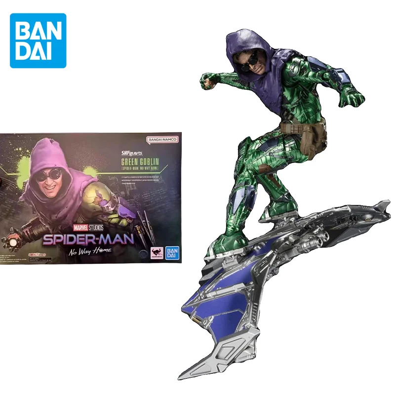 

Bandai Original Spider-Man：No Way Home Anime Figure SHF GREEN GOBLIN Action Figure Toys for Kids Gift Collectible Model Dolls