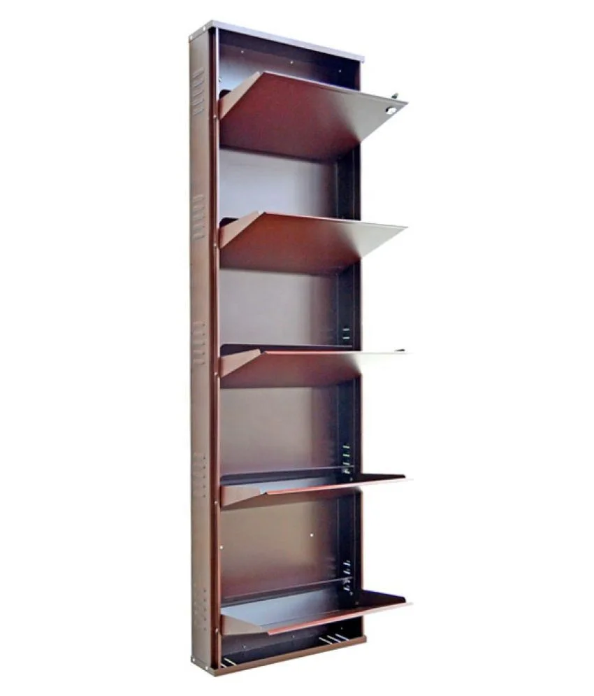 

OEM custom brown metal closed shoe rack/ metal closed shoe cabinet