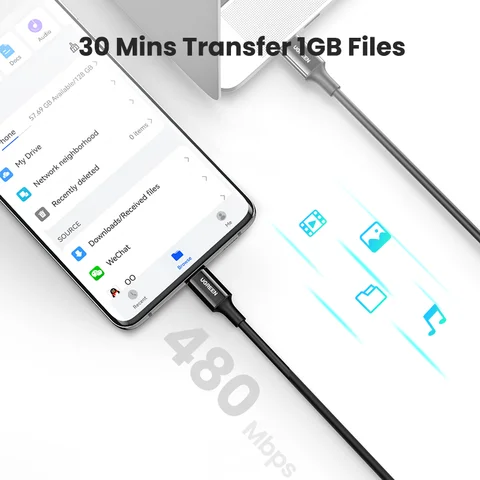 Кабель UGREEN с USB C на USB C, 100 Вт, 5 А, 100 Вт