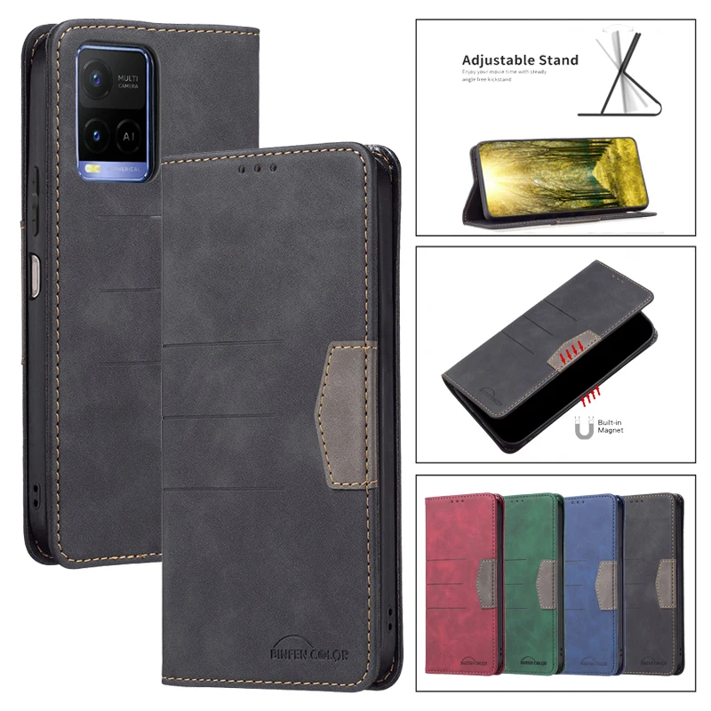 

Magnetic Phone Holder Stand Case For VIVO Y21 Y21 2021 Y21t Y21s Y21G Y21a Y21e V2111 V2135 2110 Etui Coque Leather Wallet Cases