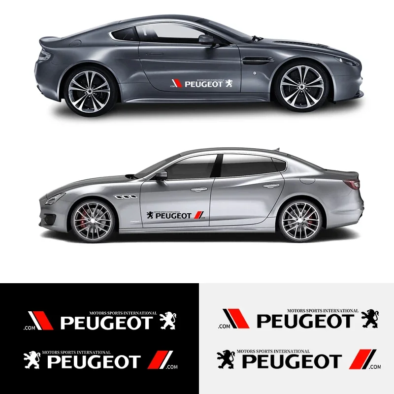 2 шт. декоративные наклейки на боковую дверь автомобиля для Peugeot 206 307 3008 208 407 508 2008