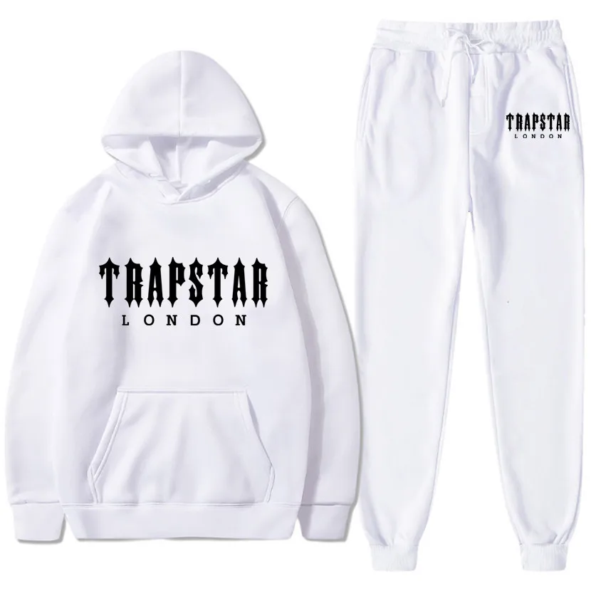 

2022 Men's Tracksuit Jogger Sportswear Casual Sweatershirts Sweatpants Streetwear Pullover TRAPSTAR Fleece Sports Suit Men Sets