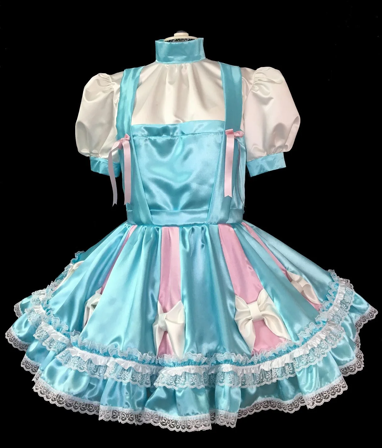 Кружевная юбка с высоким воротом и бантом для взрослых | Тематическая одежда