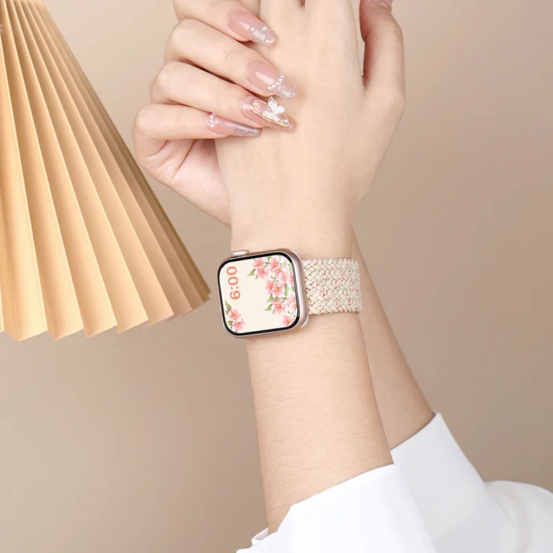 

Nylon Strap For Apple Watch Band 41mm 44mm 45mm 40mm 42mm 49mm correa Elastic Sport Solo Loop Bracelet iWatch Series 8 7 6 5 se