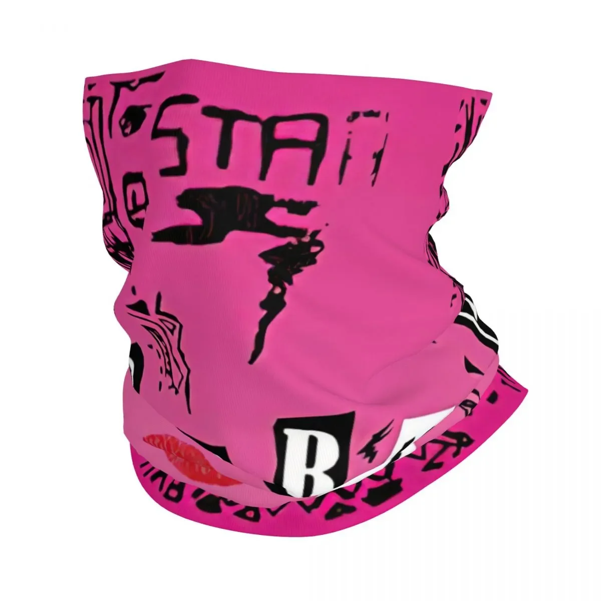 

Бандана для мужчин и женщин, шейный платок с принтом, теплая моющаяся повязка на голову для велоспорта, для взрослых, розовый цвет