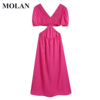 molan sexy woman dress backless versatile fashion casual vocation beach dress female chic new vocation top