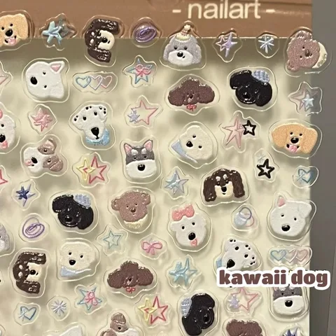 3D наклейка с собакой и котом для телефона