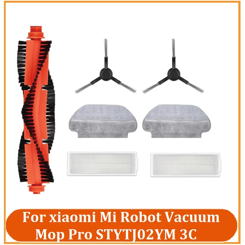 

7PCS Main Side Brush Mop Cloths Hepa Filter Spare Parts For Xiaomi Mi Robot Vacuum-Mop Pro STYTJ02YM 3C Vacuum Cleaner