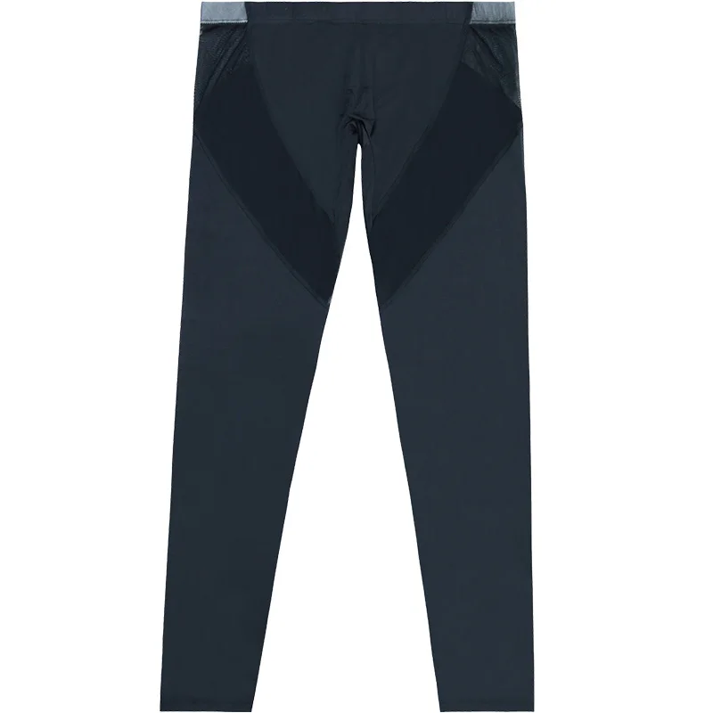 Мужские летние тонкие молодежные лонг-джоны из ледяного шелка с низкой талией