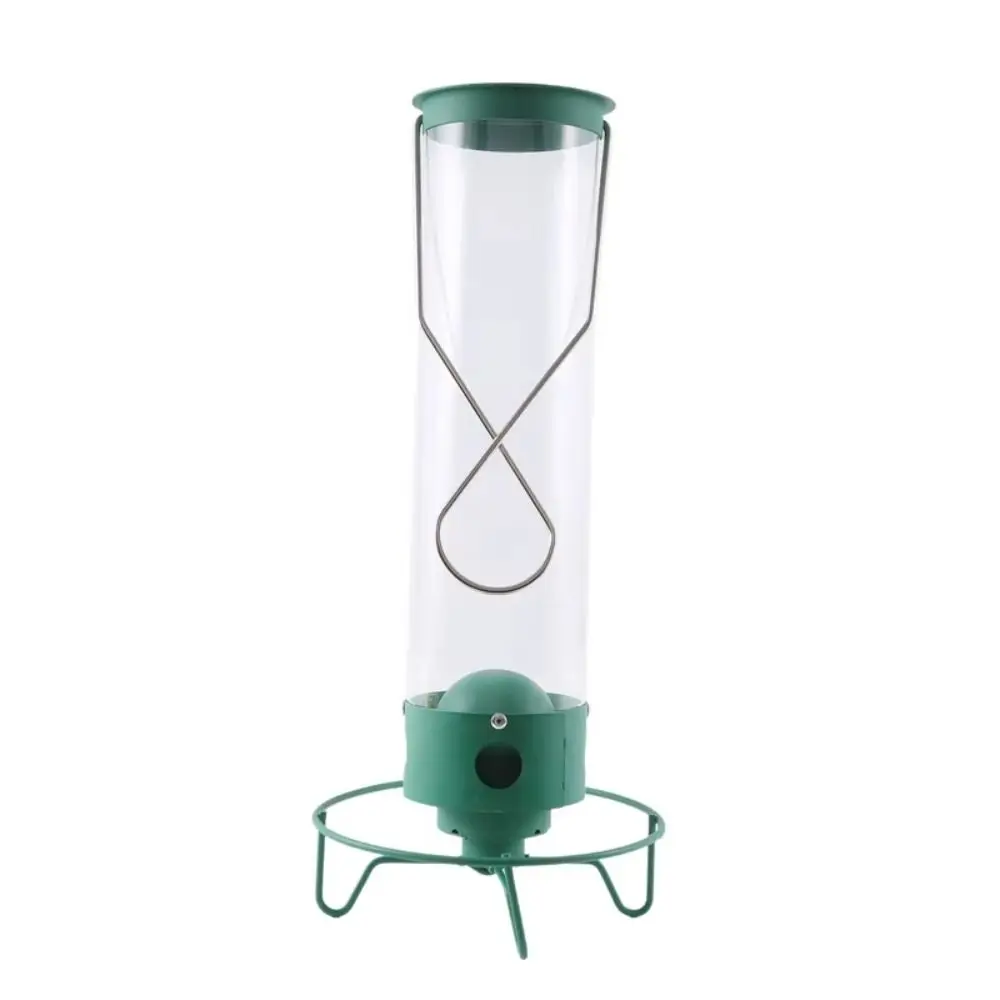 Фото Кормушка для диких птиц с защитой от белки, металлическая кормушка для колибри большой емкости, многофункциональная безопасная подвесная кормушка для птиц, открытый дворик №2