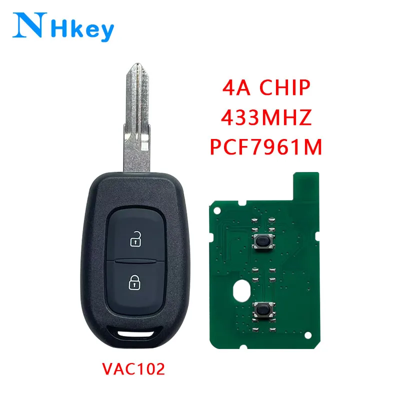 

NHkey 4A чип PCF7961M 433 МГц автомобильный дистанционный ключ для Renault Dacia Logan 2 Sandero Lodgy Dokker Trafic Clio4 Duster с четырьмя лезвиями