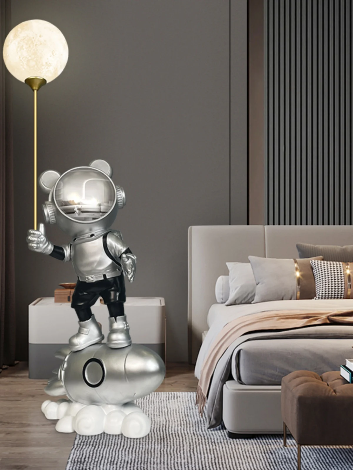 

Creative Astronaut Spaceman Large Living Room Floor Decorative Lamp Bluetooth Decoration Relocation and Opening Gift