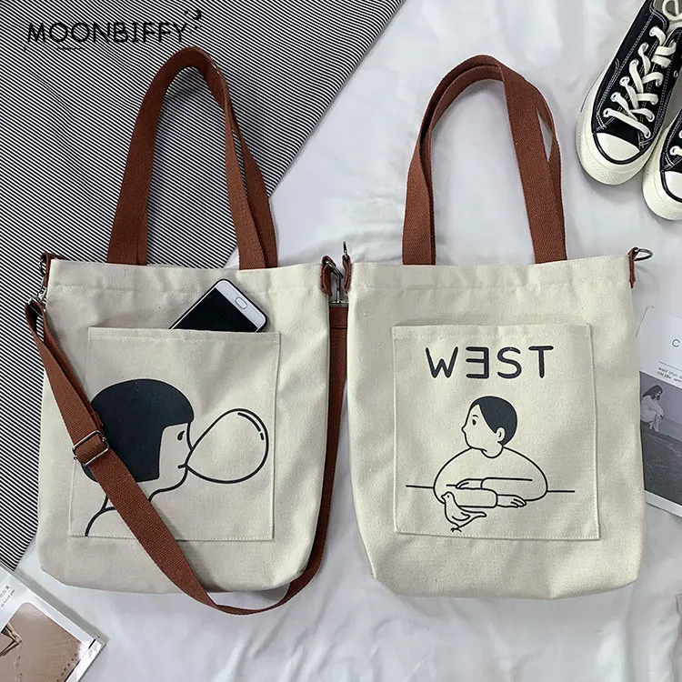 

Ladies Casual Shoulder Bag Female Cross Body Bags Women's Tote Bags Handbag Cotton Cloth Shopper Bag Girl Messenger Bag