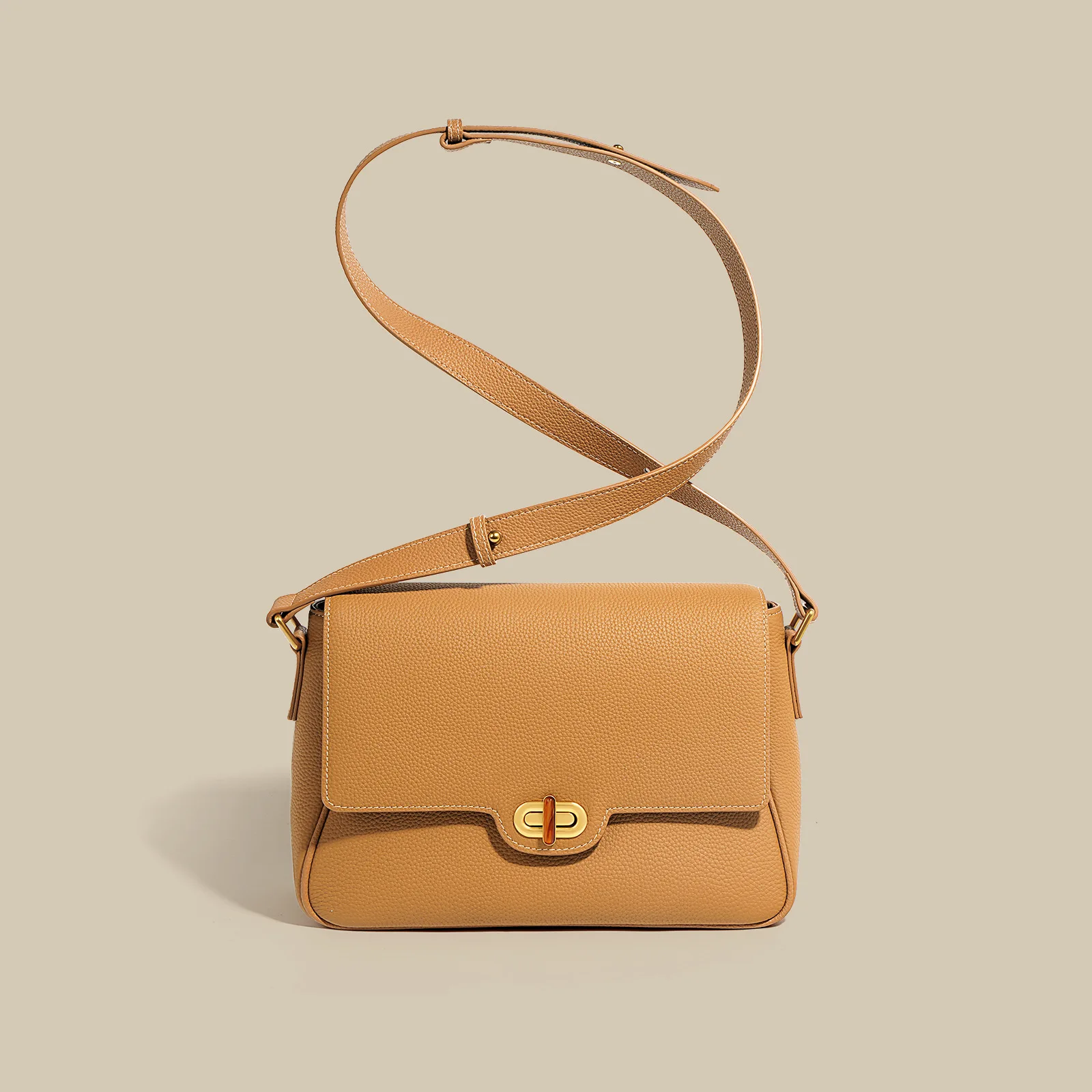 Vintage Togo Genuine Leather Shoulder Bags for women with Buckle, Versatile Crossbody Bag Designer luxury bag ladies handbags