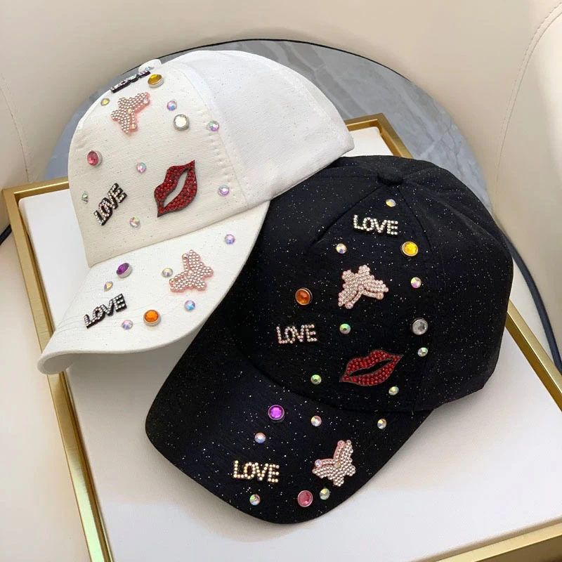 

Rhinestone Women's Baseball Cap Sunscreen Fashion Snapback Casquette Luxury Femme Kpop Cap