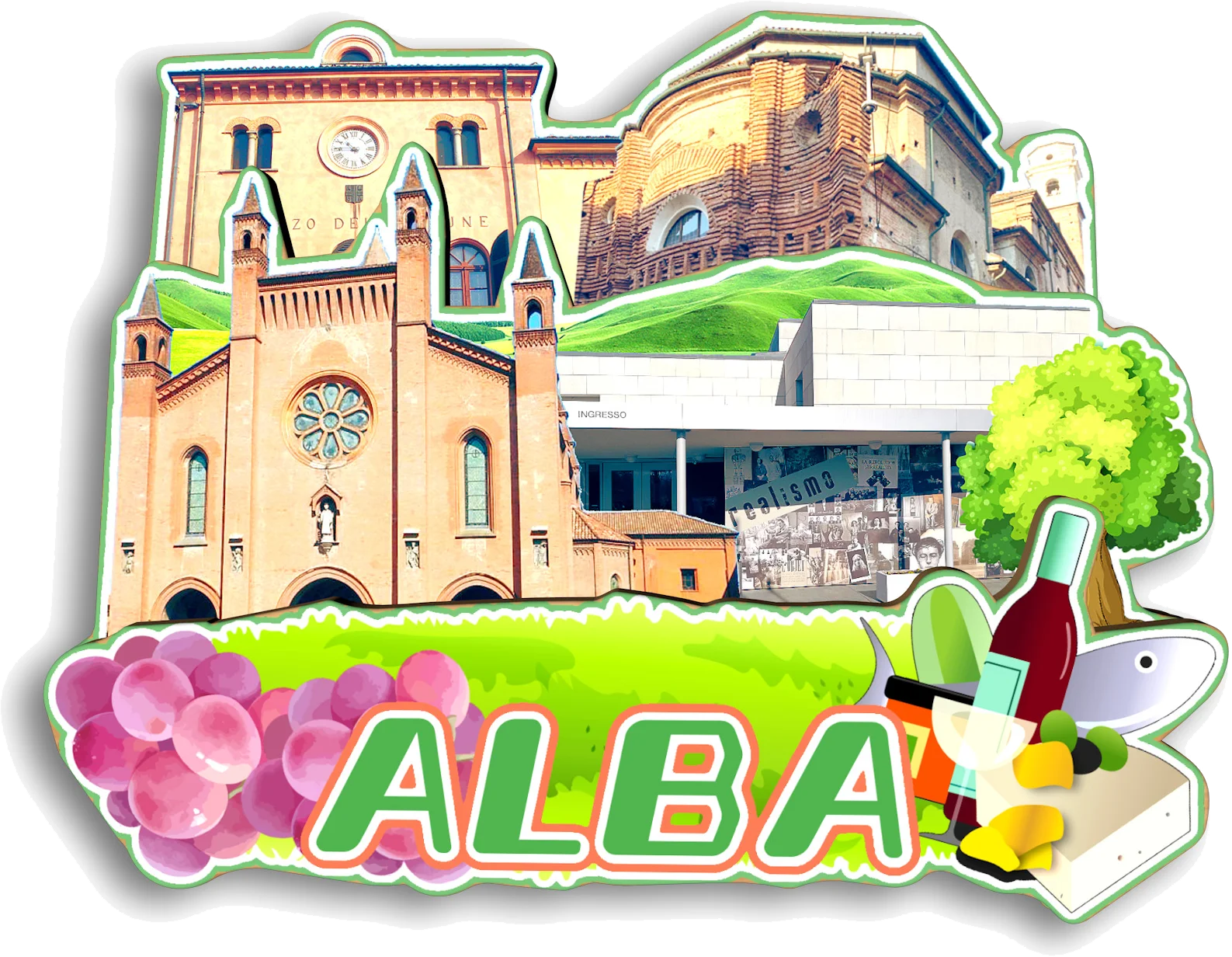 Polignano A Mare Tropea Otranto Amalfi Bibione Alba Spoleto Riva del Garda Gaeta Италия Магнит на холодильник