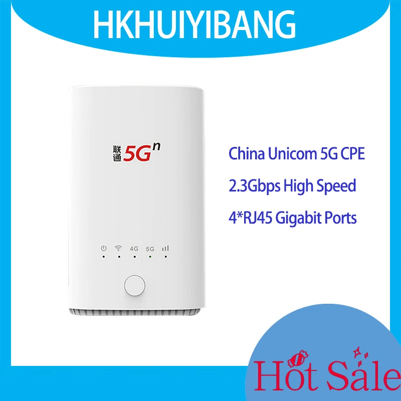 

Unlocked China Unicom VN007+ 5G CPE Wireless Router NSA SA 2.3Gbps Sim Slot Router Mesh WiFi 5G CPE Modem Wireless