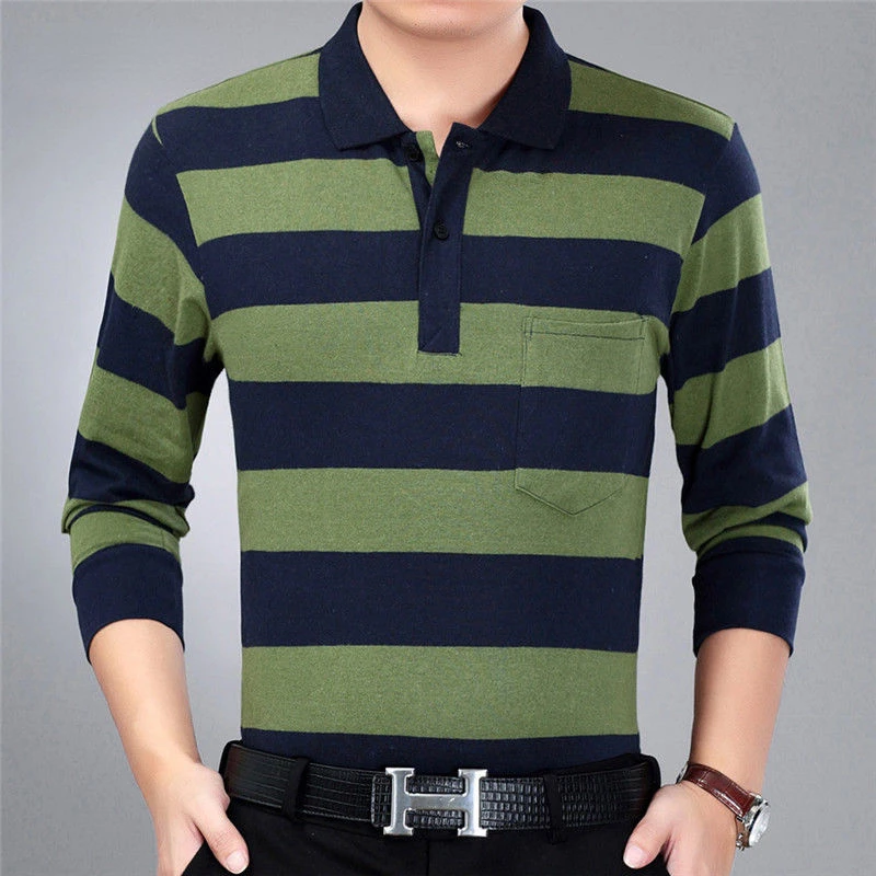 

2023 Spring Autumn Mens Polo Shirt Long Sleeve Business T Print New Clothing Streetwear Casual Fashion Men Tops E375