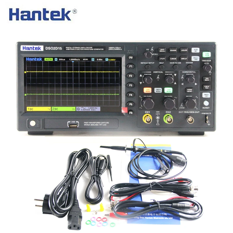 

Hantek Signal Generation Oscilloscope DSO2C10 2C15 2D10 2D15 Dual-Channel Digital Storage Oscilloscope 100M 150M 1GS/s